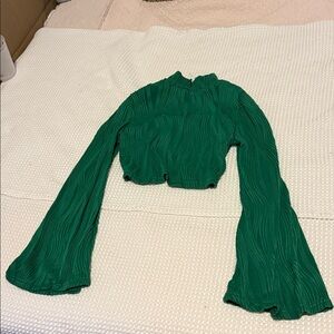 SHEIN Green Textured Blouse